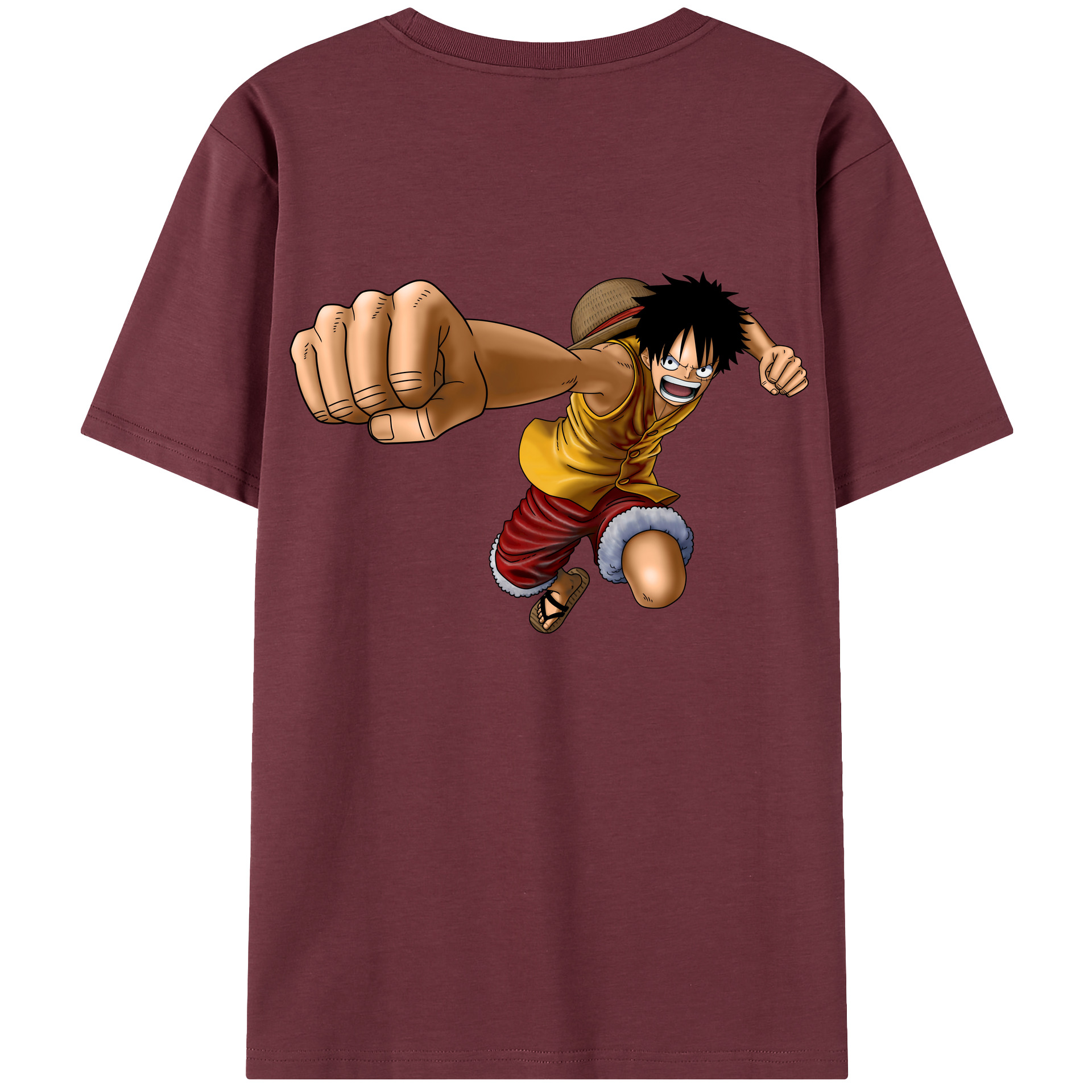 ワンピース モンキー・D・ルフィ ONE PIECE Monkey D. Luffy 綿100％半袖Tシャツ（背面プリント）